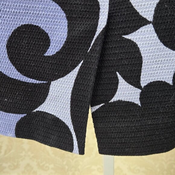 Ann Taylor Size 2 Blue Black Floral Pattern Pencil Skirt Lined Hidden Back Zip - Picture 7 of 11